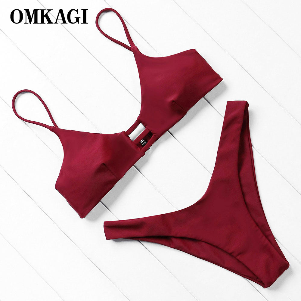 OMKAGI Claret Red Brazilian Bikini