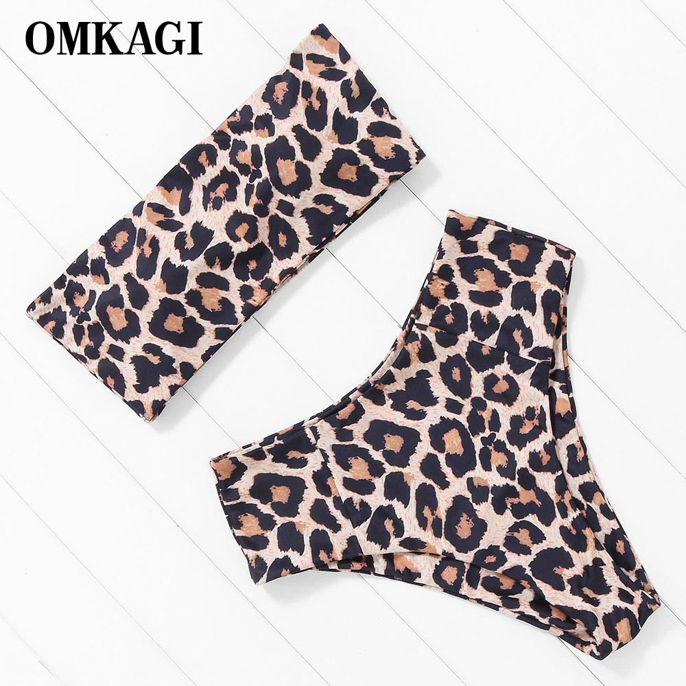 OMKAGI High Waist Leopard Bikini